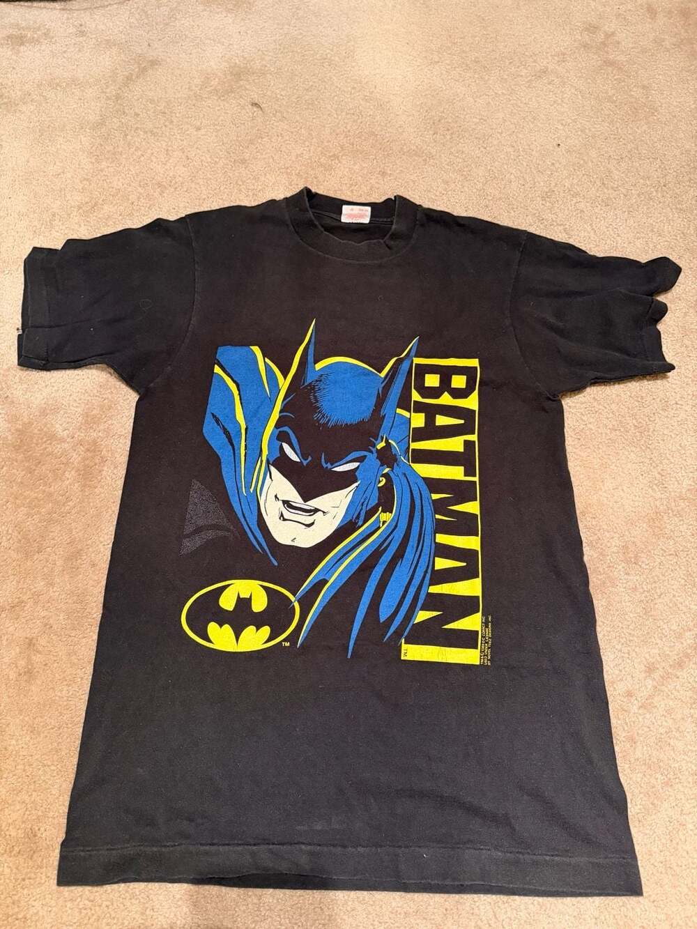 Vintage 1989 DC Comics Batman Graphic T-Shirt by Novel Teez Designs size Medium